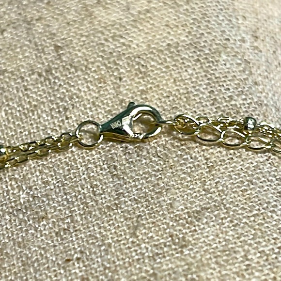 925S GOLD PLATED MULTI STRAND GOLD STARS & CRYSTAL BEZEL SET MOONS NECKLACE - Picture 7 of 9